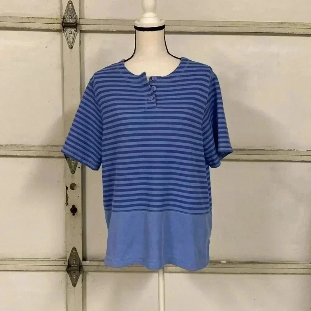 Bechamel blue ribbed knit shirt